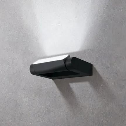 Brianza LED outdoor wall lamp, black, width 20 cm, metal