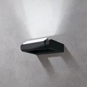 Brianza LED outdoor wall lamp, black, width 20 cm, metal