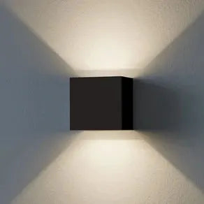 Calpino 3 LED outdoor wall lamp, black, width 10 cm, 2-bulb