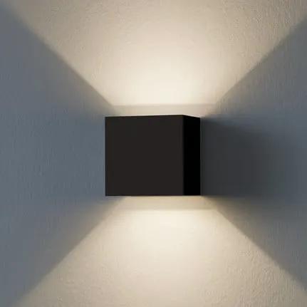 Calpino 3 LED outdoor wall lamp, black, width 10 cm, 2-bulb