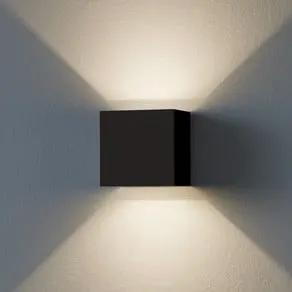 Calpino 3 LED outdoor wall lamp, black, width 10 cm, 2-bulb