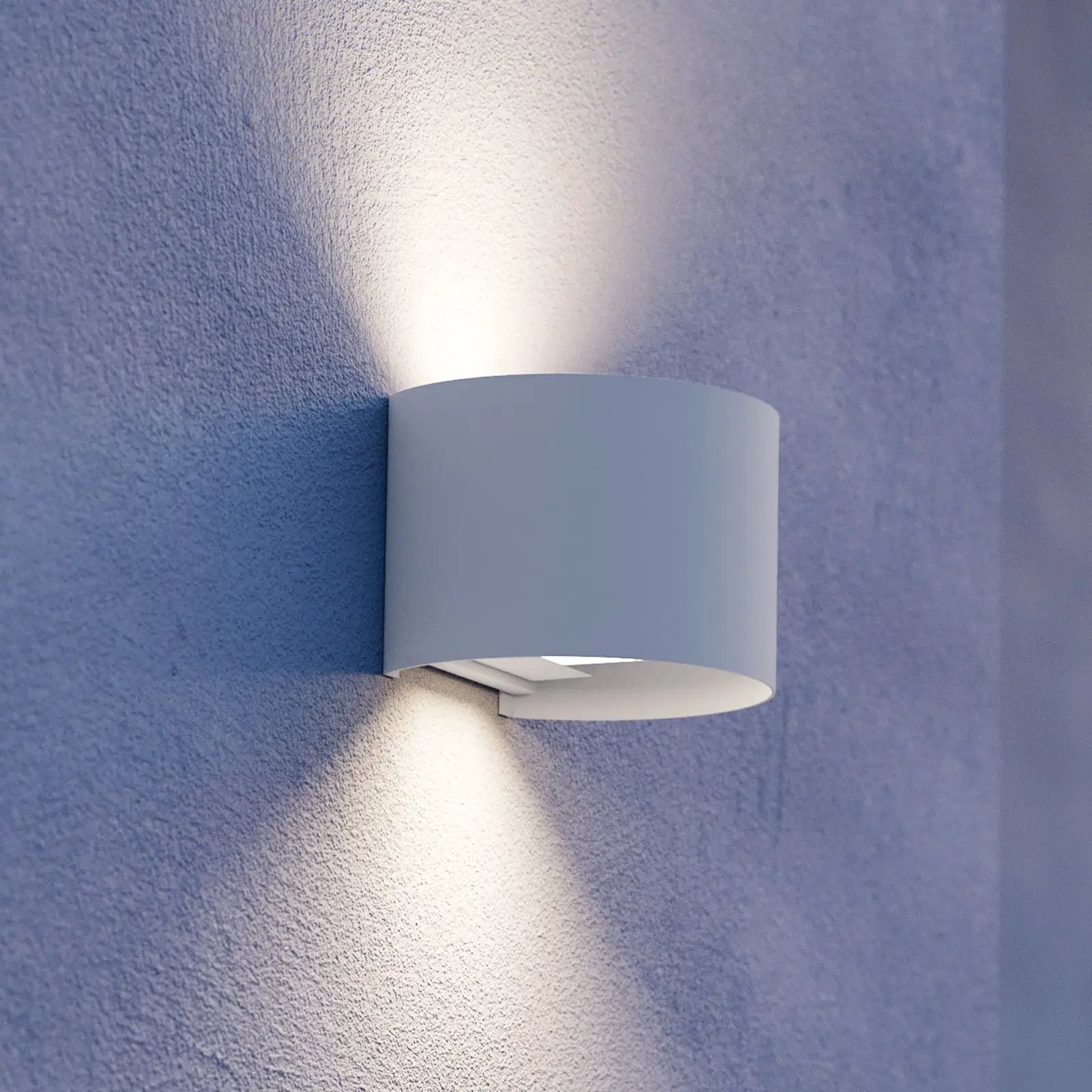 Calpino 3 LED outdoor wall lamp, white, width 14 cm, 2-bulb