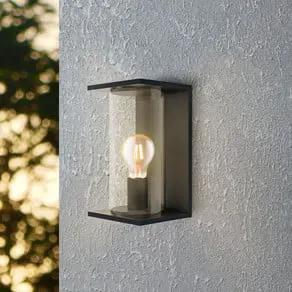 Cascinetta outdoor wall lamp, width 17 cm, black, metal