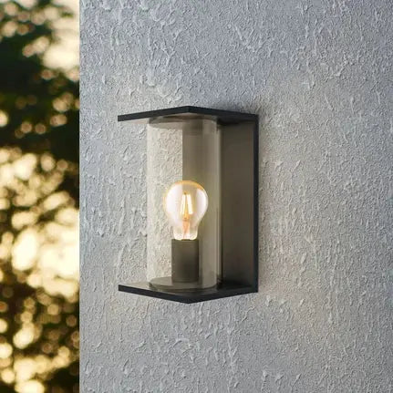Cascinetta outdoor wall lamp, width 17 cm, black, metal