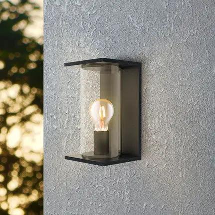 Cascinetta outdoor wall lamp, width 17 cm, black, metal