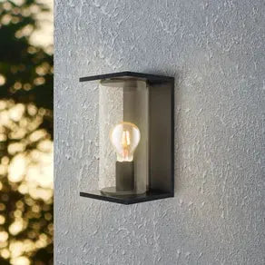 Cascinetta outdoor wall lamp, width 17 cm, black, metal