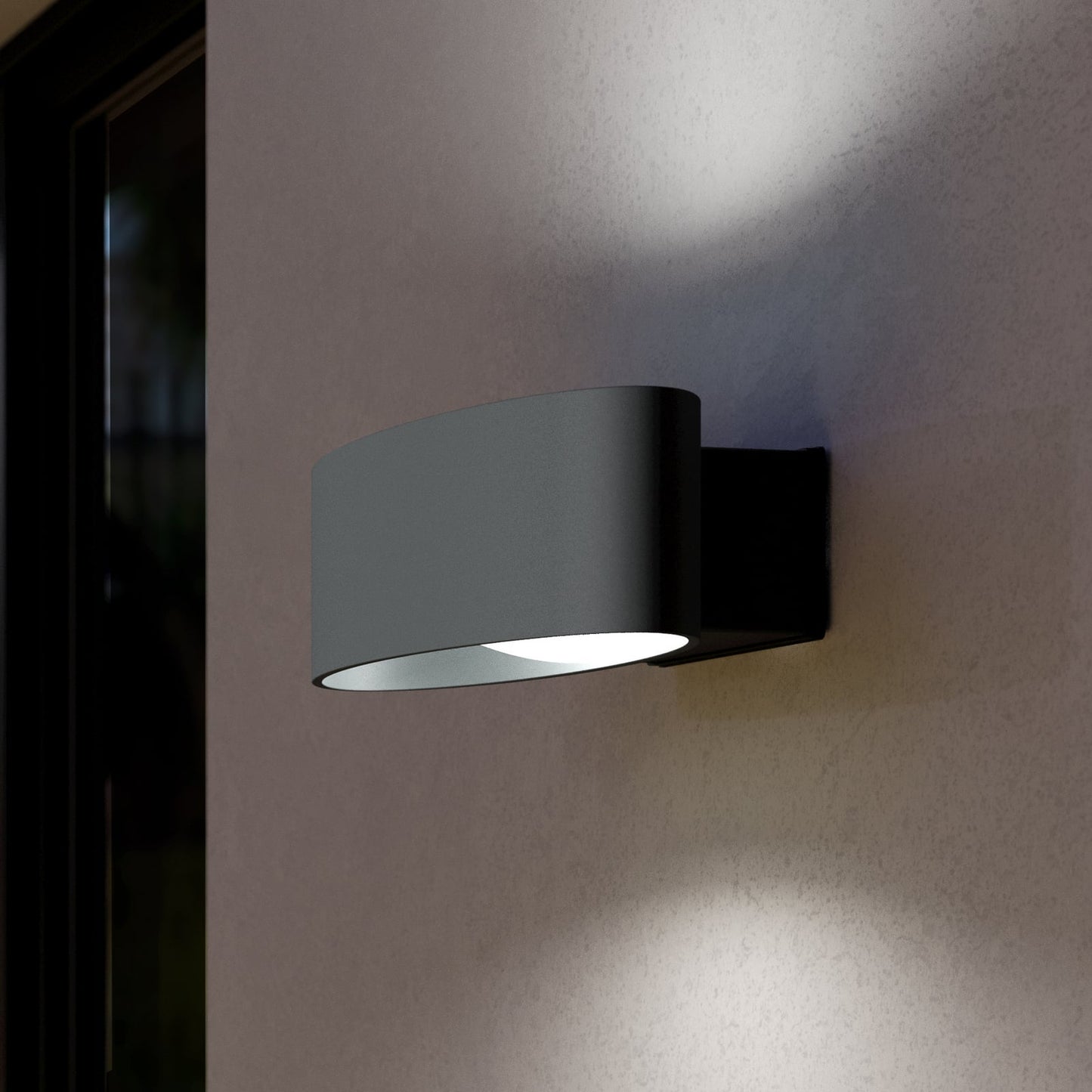 Chinoa LED outdoor wall lamp, anthracite, width 27 cm, metal