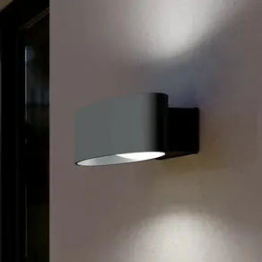 Chinoa LED outdoor wall lamp, anthracite, width 27 cm, metal