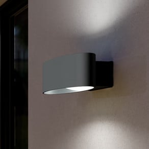 Chinoa LED outdoor wall lamp, anthracite, width 27 cm, metal