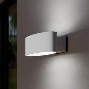 Chinoa LED outdoor wall lamp, white, width 27 cm, metal