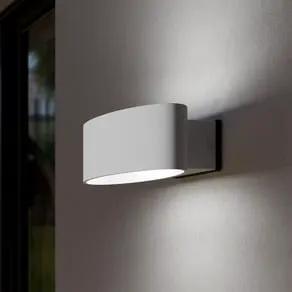 Chinoa LED outdoor wall lamp, white, width 27 cm, metal