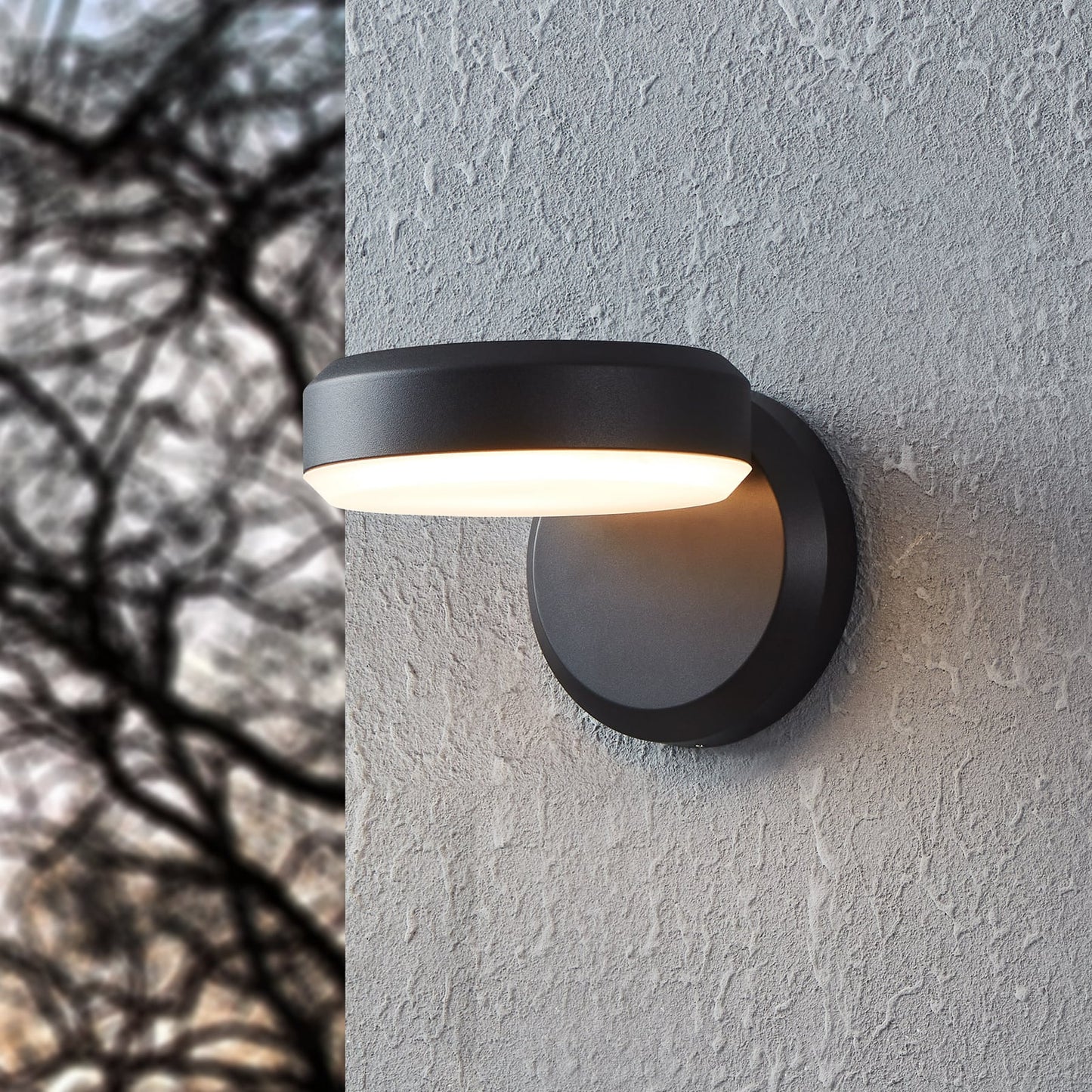 Fornaci LED outdoor wall lamp, black, width 16 cm, metal