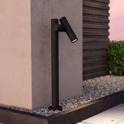 Fossignano LED path light, height 70 cm, black, metal, 2-bulb