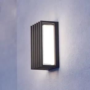 Genovese LED outdoor wall lamp, black, height 24 cm, sensor