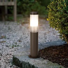 Helsinki pillar light, rust brown, height 45 cm, stainless steel, sensor
