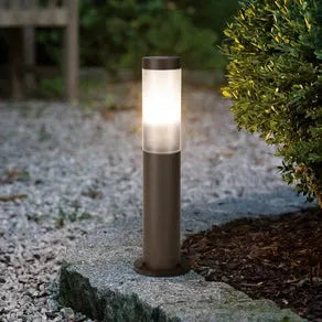 Helsinki pillar light, rust brown, height 45 cm, stainless steel, sensor