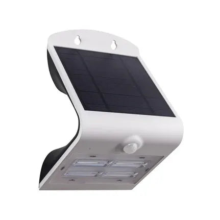 Lamozzo solar LED wall lamp, white, height 21 cm, sensor