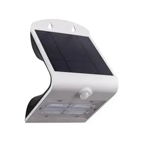 Lamozzo solar LED wall lamp, white, height 21 cm, sensor
