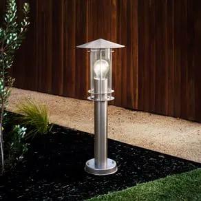 Lisio pillar light, stainless steel finish, height 50 cm, stainless steel