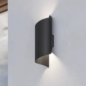 Montarello LED outdoor wall lamp, black, height 27 cm, metal