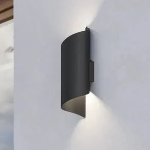 Montarello LED outdoor wall lamp, black, height 27 cm, metal
