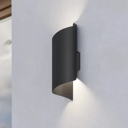 Montarello LED outdoor wall lamp, black, height 27 cm, metal