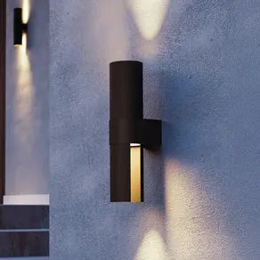 Montelauro LED outdoor wall lamp, black, height 32 cm, metal