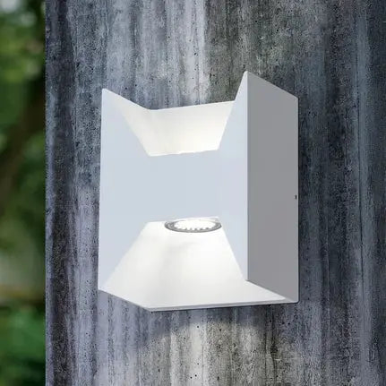 Morino LED outdoor wall lamp, white, height 18 cm, metal