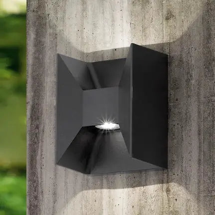Morino LED outdoor wall lamp, black, height 18 cm, metal