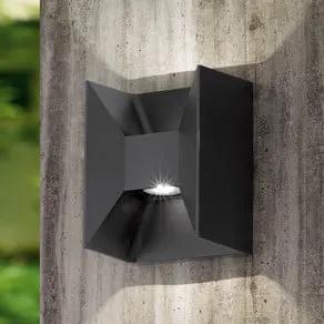 Morino LED outdoor wall lamp, black, height 18 cm, metal