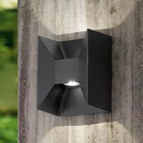 Morino LED outdoor wall lamp, black, height 18 cm, metal
