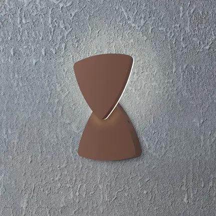 Pedersano rust-coloured LED outdoor wall lamp, width 14 cm, triangular