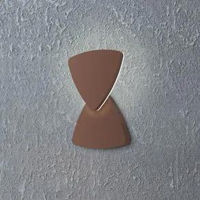 Pedersano rust-coloured LED outdoor wall lamp, width 14 cm, triangular