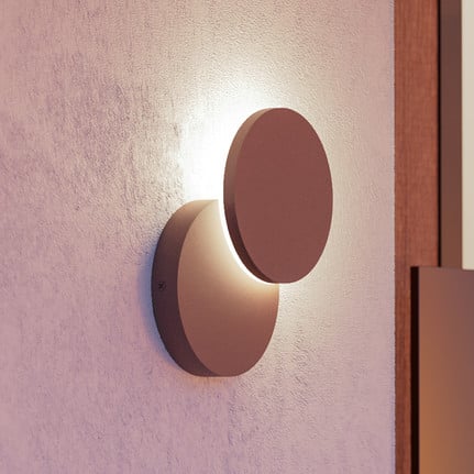 Pedersano LED outdoor wall lamp, rust-coloured, Ø 14 cm, metal