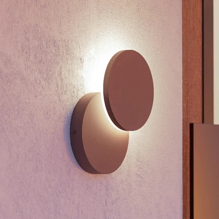 Pedersano LED outdoor wall lamp, rust-coloured, Ø 14 cm, metal