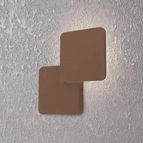 Pedersano LED outdoor wall lamp, rust-coloured, length 14 cm, metal