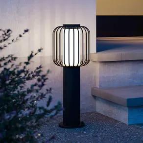 Ravello pillar light, black, height 45 cm, metal