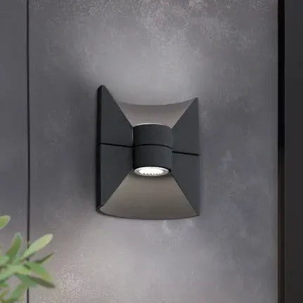 Redondo LED outdoor wall lamp, anthracite, height 17 cm, 2-bulb