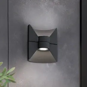 Redondo LED outdoor wall lamp, anthracite, height 17 cm, 2-bulb
