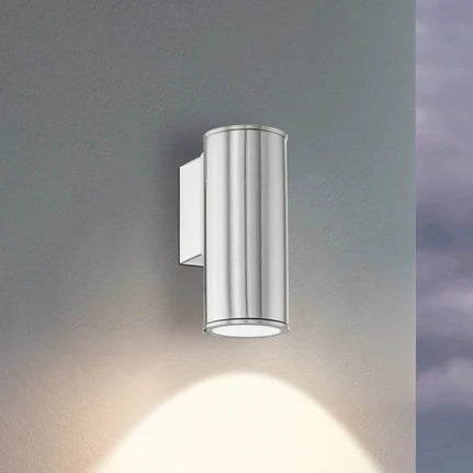 Riga wall lamp, stainless steel, height 15 cm, stainless steel