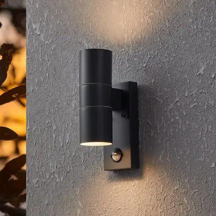 Riga 5 wall lamp, anthracite, 21 cm metal sensor, 2-bulb