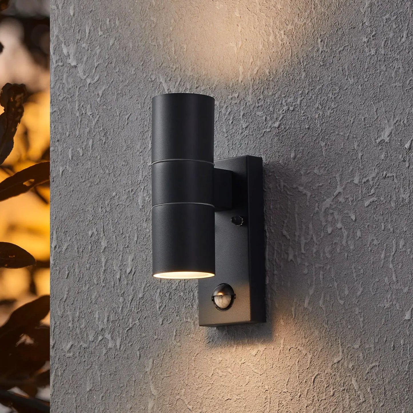 Riga 5 wall lamp, anthracite, 21 cm metal sensor, 2-bulb
