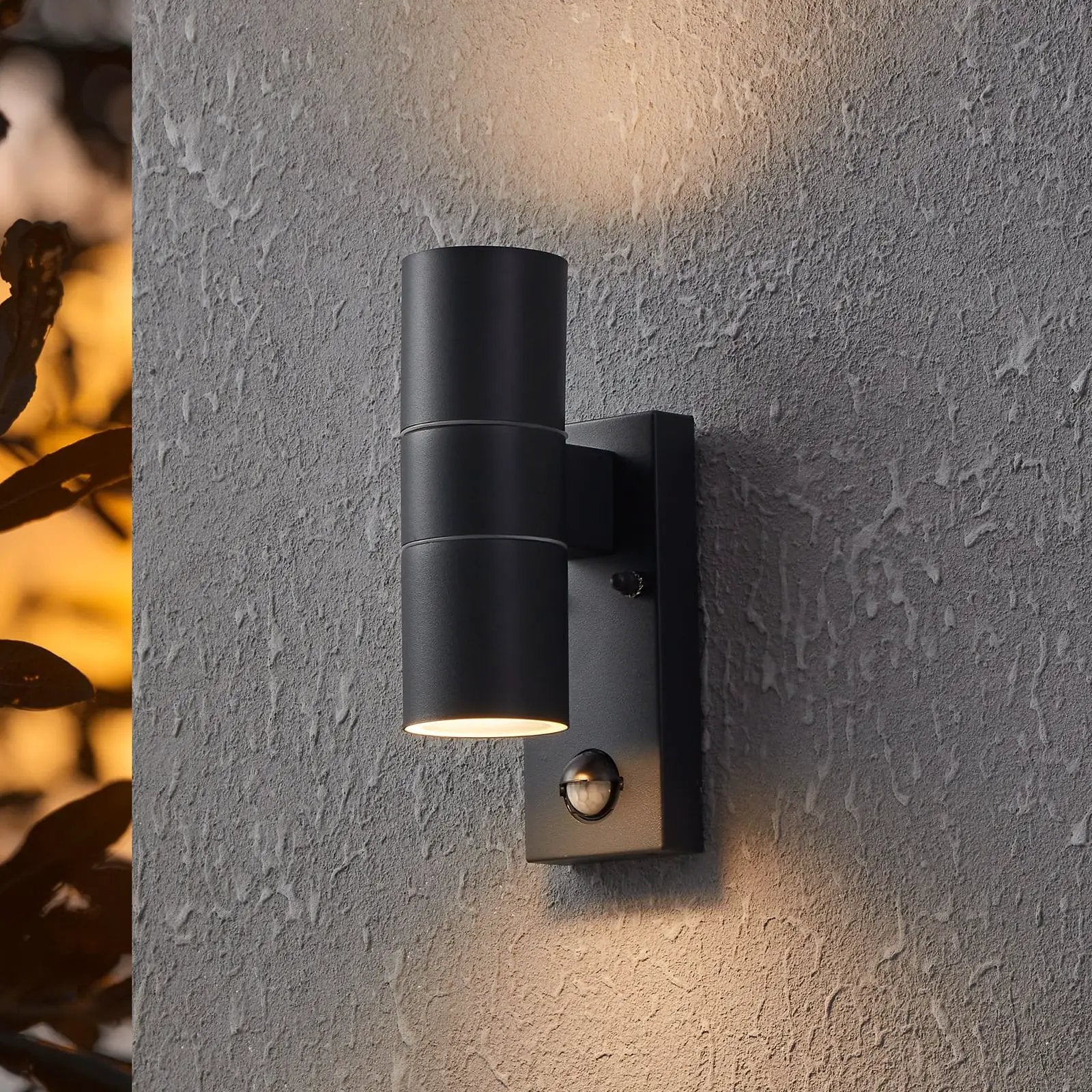 Riga 5 wall lamp, anthracite, 21 cm metal sensor, 2-bulb