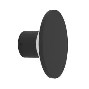 Rigosa LED outdoor wall lamp, black, Ø 10 cm, metal
