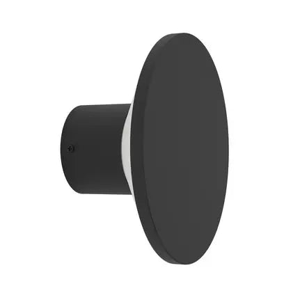Rigosa LED outdoor wall lamp, black, Ø 10 cm, metal