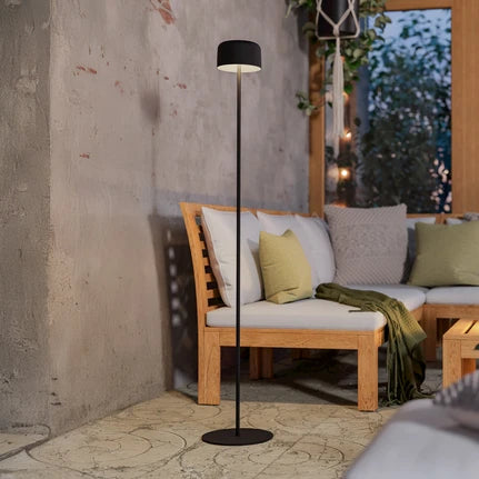 Roccanova-L Solar LED Patio Lamp, black, height 120 cm