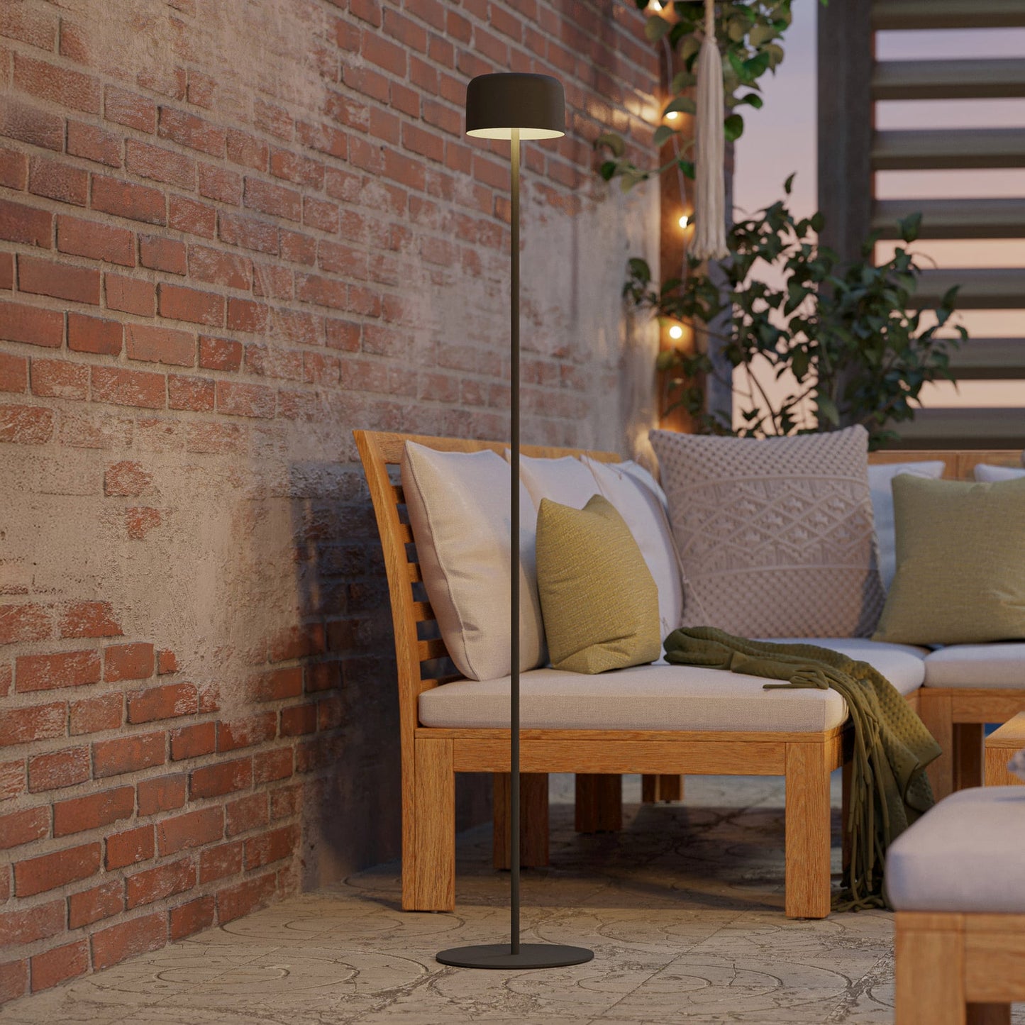 Roccanova-L Solar LED Patio Lamp, green, height 120 cm