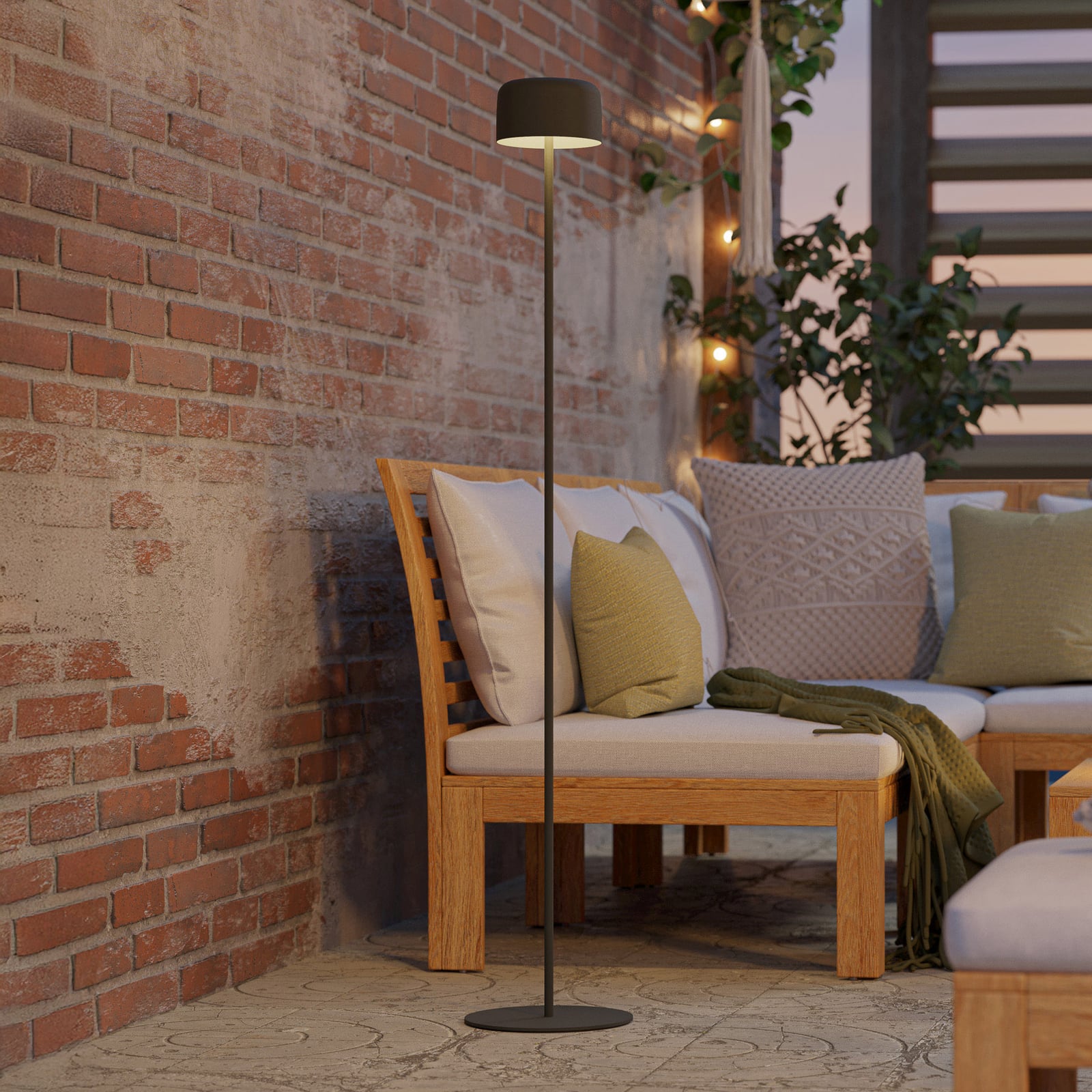 Roccanova-L Solar LED Patio Lamp, green, height 120 cm