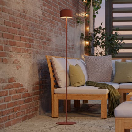 Roccanova-L Solar LED Patio Lamp, Orange, Height 120 cm