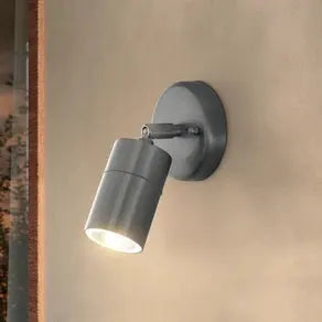 Stockholm outdoor spotlight, steel-coloured, 10 cm projection